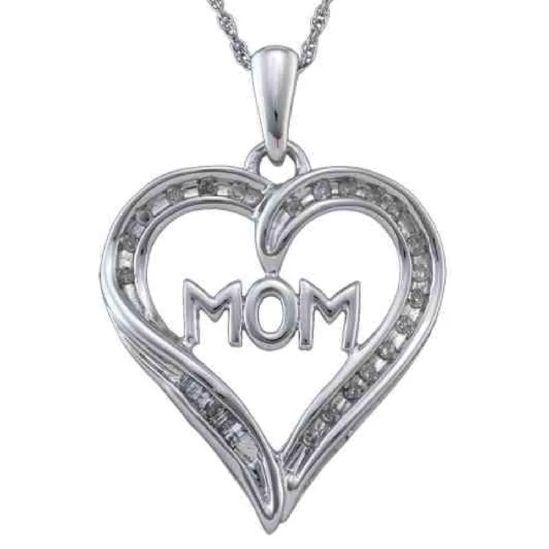 1/10 CTW Diamond Mom 18-inch Pendant in 10KT White Gold