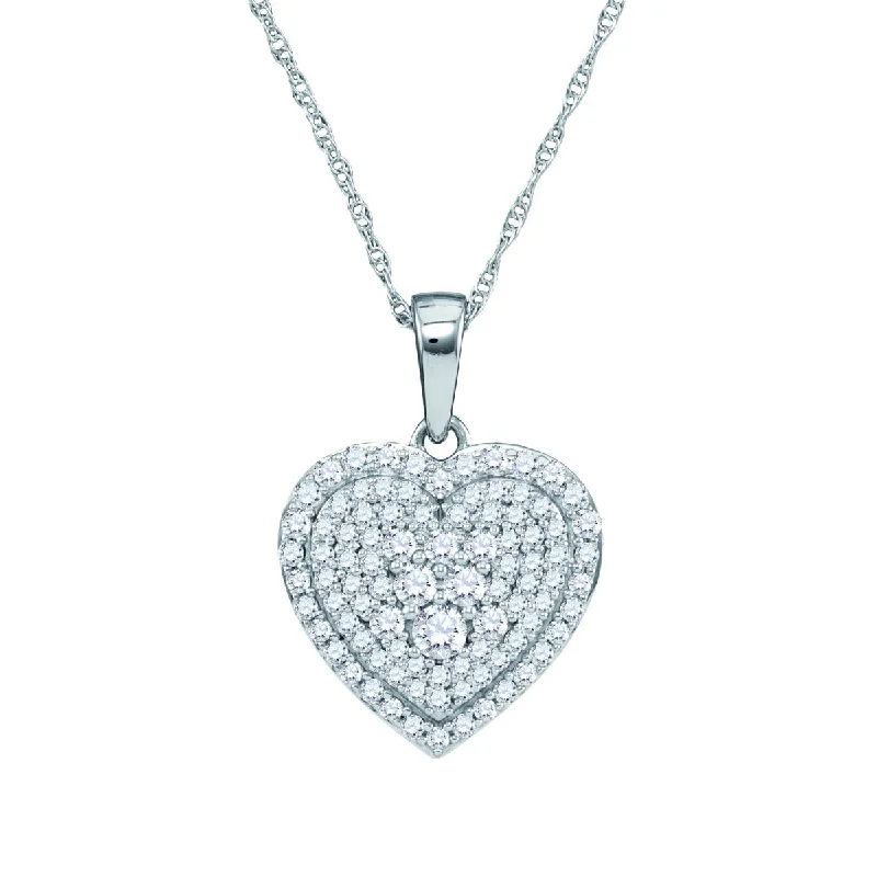 1/2 CTW Diamond Heart 18-inch Pendant in 10KT White Gold