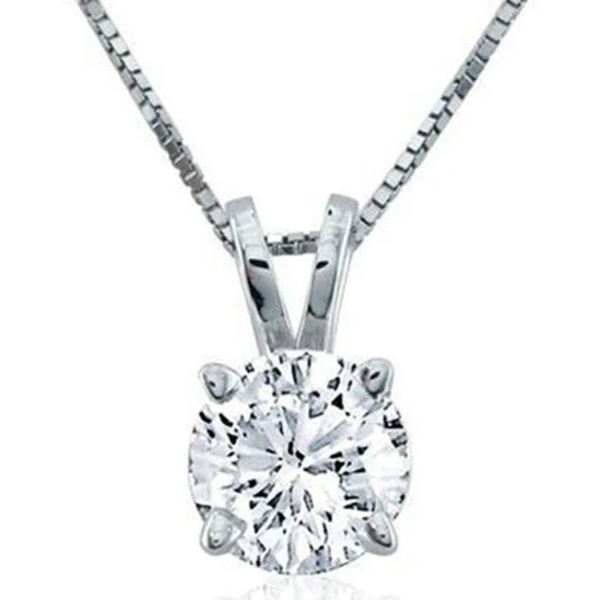 1/3 CTW Diamond Solitaire 18-inch Pendant in 14KT White Gold