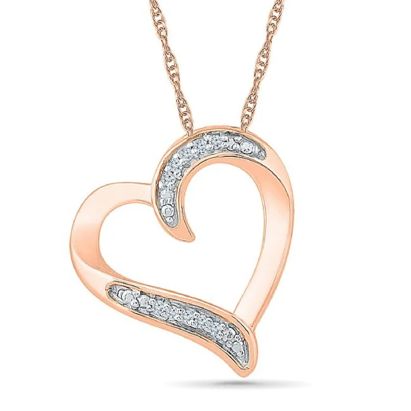 1/50 CTW Diamond Heart 18-inch Pendant in 10KT Rose Gold