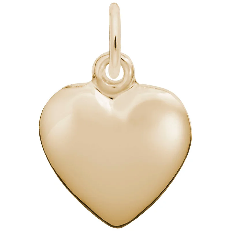 14K Yellow Gold Puffy Heart Charm