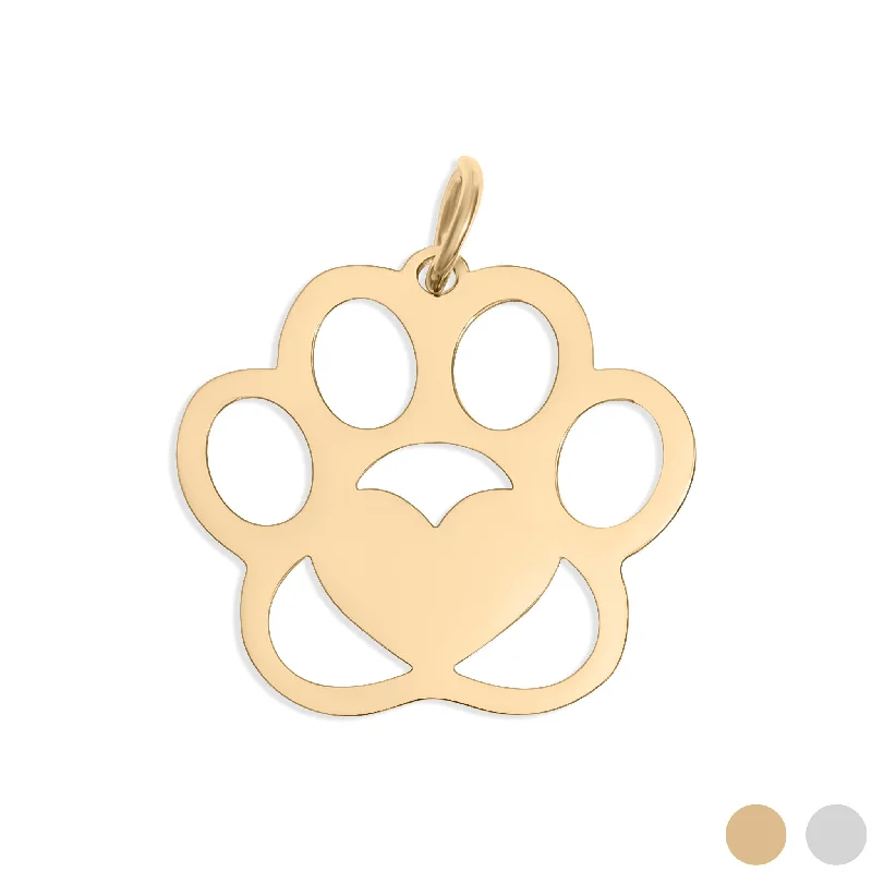 18K Gold PVD Stainless Steel Blank Paw Print Pet Tag / PDL0140