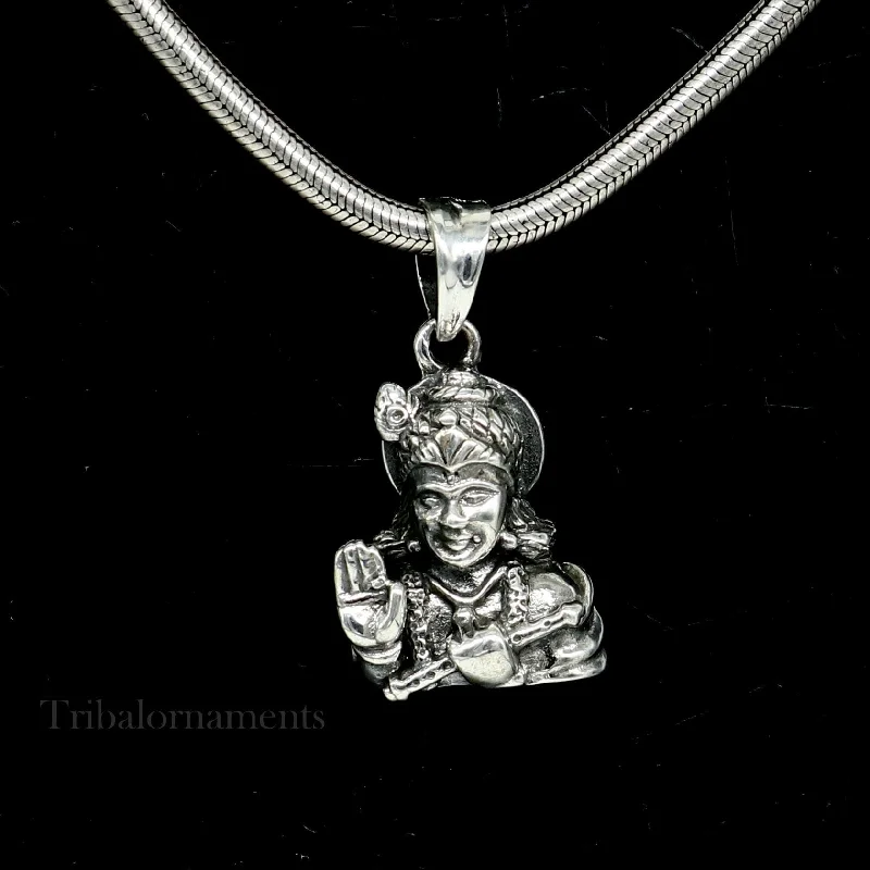 925 sterling silver vintage stylish Hindu idol Divine Krishna  Pendant, amazing design stunning pendant gifting jewelry ssp951