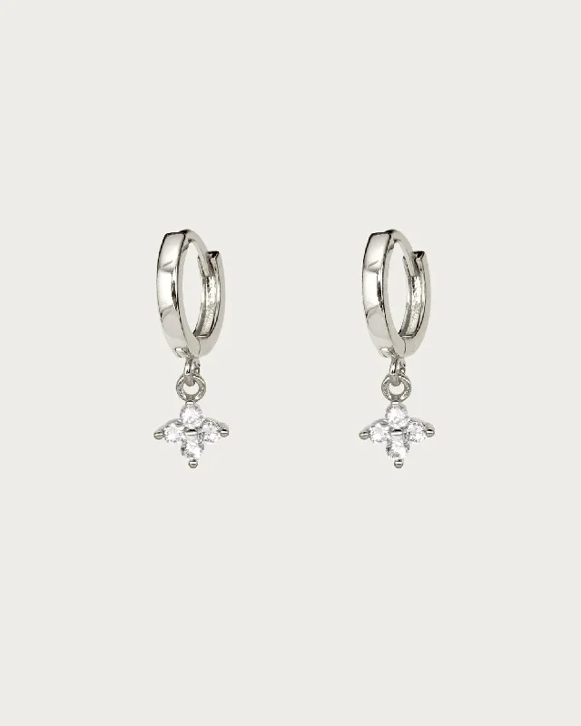 Clover Mini Hoop Earrings in Silver