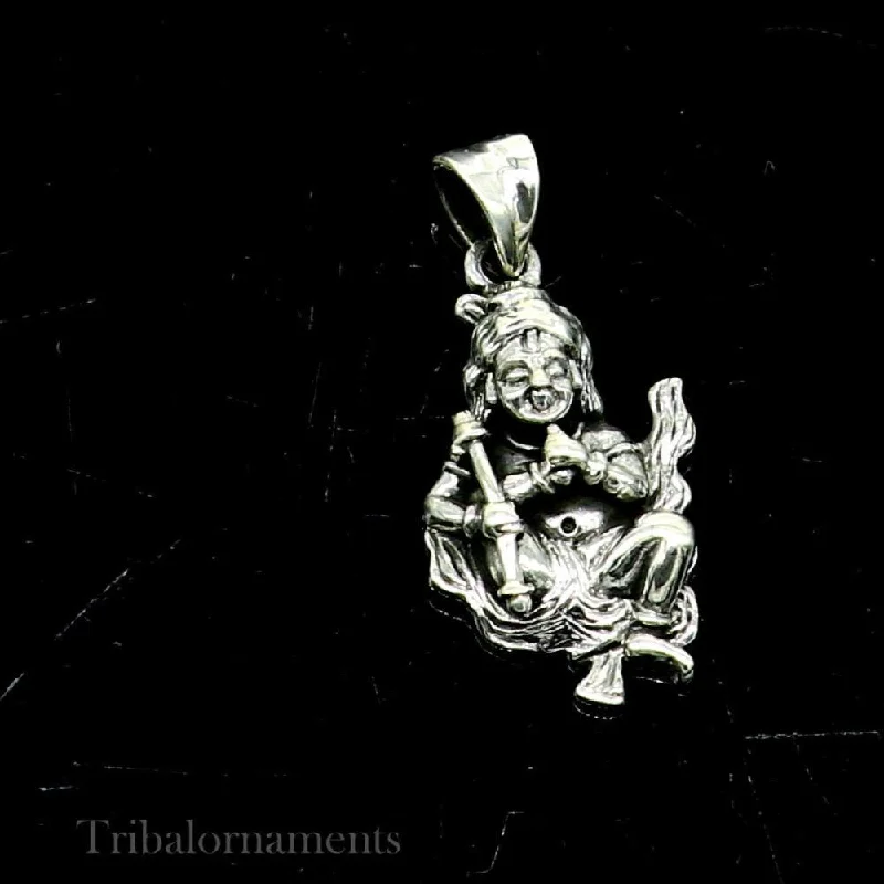 Divine lord kartikya blessing pendant, excellent vintage designer 925 sterling silver handmade jewelry from indiassp973