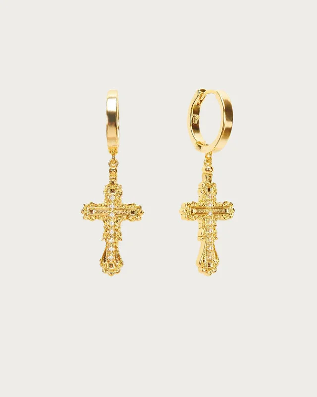 Everette Cross Earrings in Gold