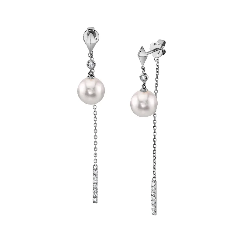 Freshwater Pearl & Diamond Celebrity Earrings