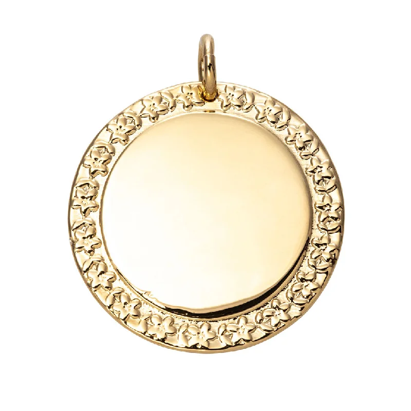 Goldbug Forget Me Not Large Disc Pendant