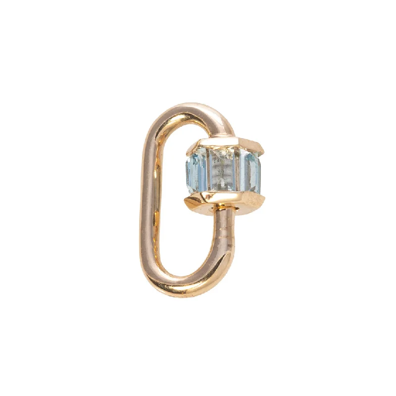 Marla Aaron 14K Gold Aquamarine Baguette Baby Lock