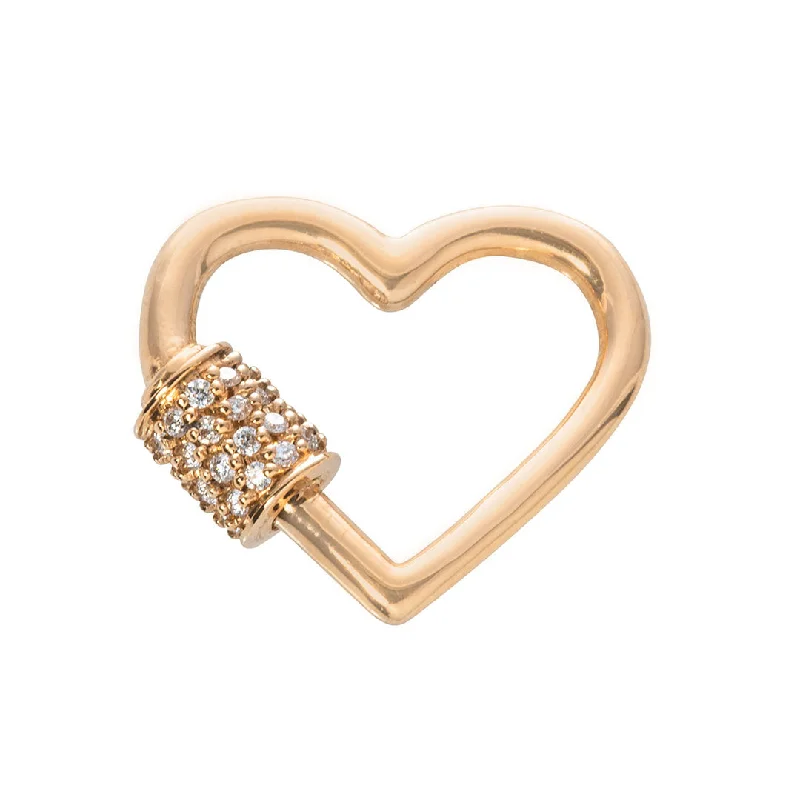 Marla Aaron 14K Gold Diamond Stoned Baby Heart Lock