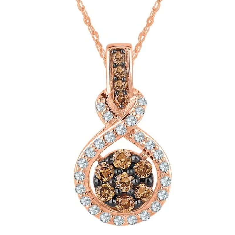 Mochaccino 1/2 CTW Diamond 18-inch Pendant in 10KT Rose Gold