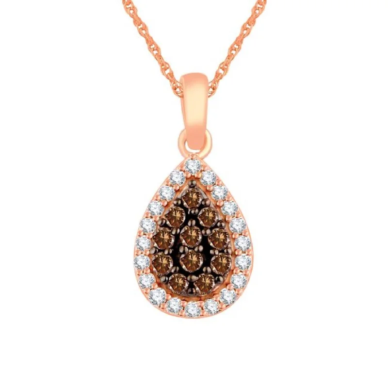 Mochaccino 3/8 CTW Diamond 18-inch Pendant in 10KT Rose Gold