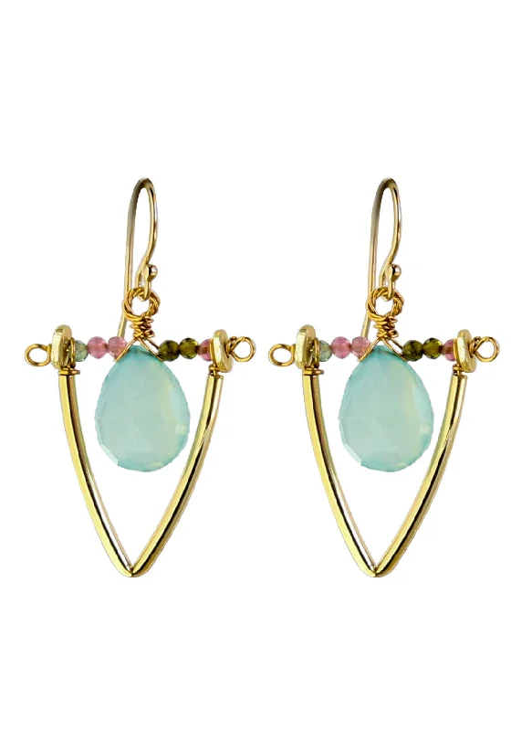 On Point Earrings in Chalcedony