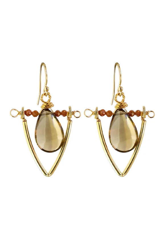 On Point Earrings in Whiskey Quartz