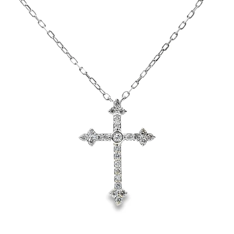 White Gold Diamond Cross Pendant