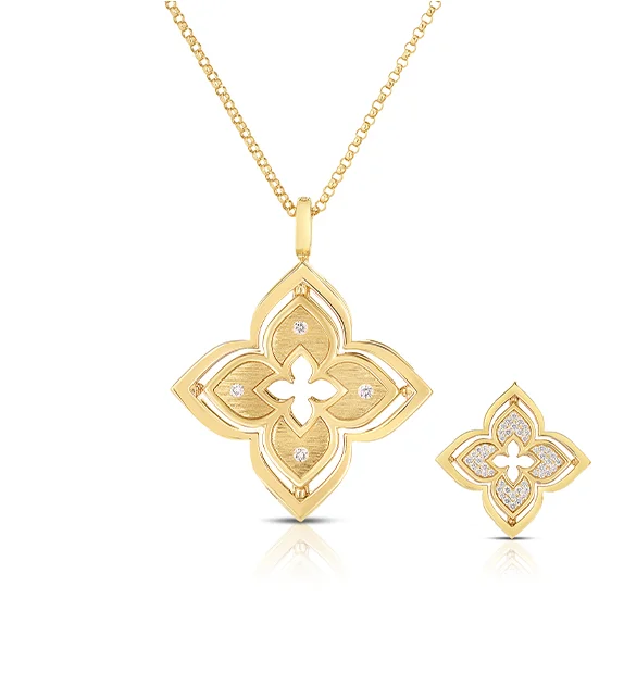 Roberto Coin Yellow Gold Reversible Diamond Pendant - Fink's Exclusive