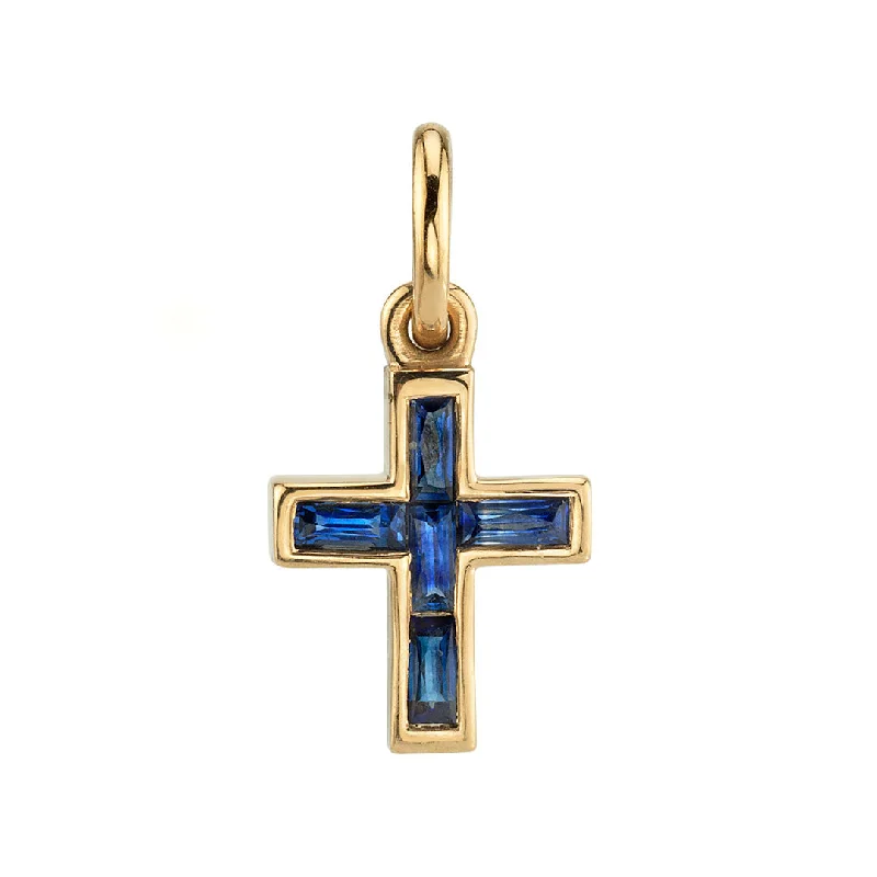 Single Stone Sapphire Mini French Cut Carmela Cross