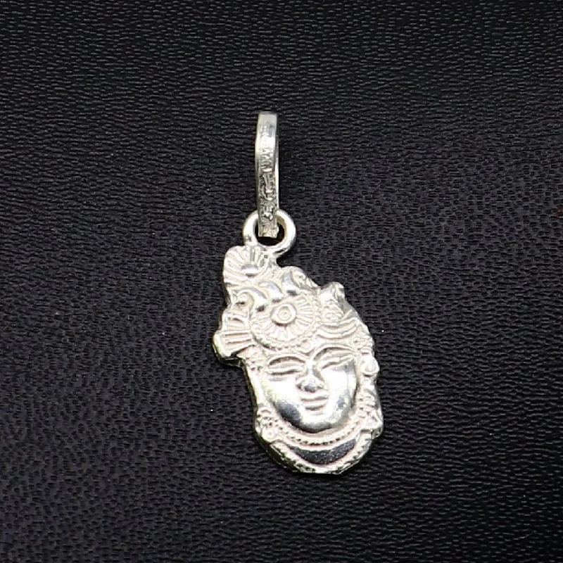 Solid sterling silver handmade Hindu Lord krishna shrinathji tiny pendant, amazing designer fabulous pendant unisex gifting jewelry ssp630