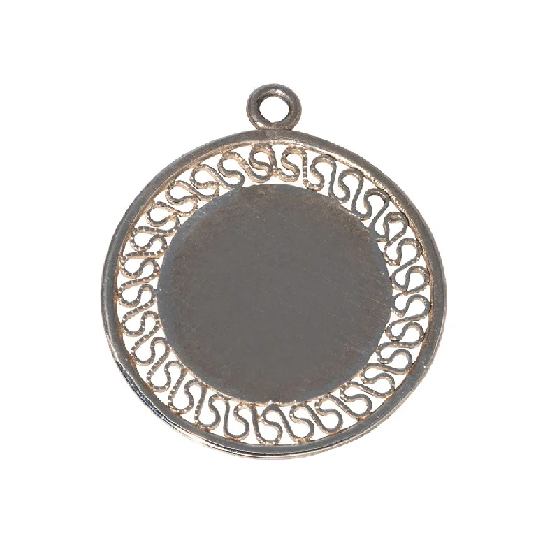 Sterling Silver Large Filigree Disc Charm