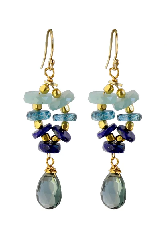 Thistle Earrings in Lapis