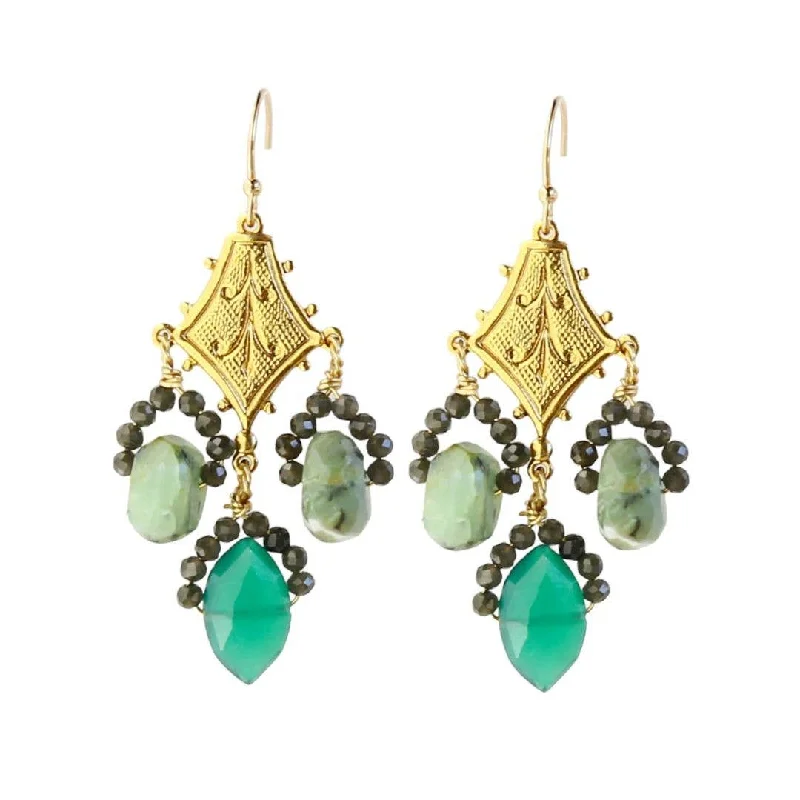 Tudor Earrings in Emerald