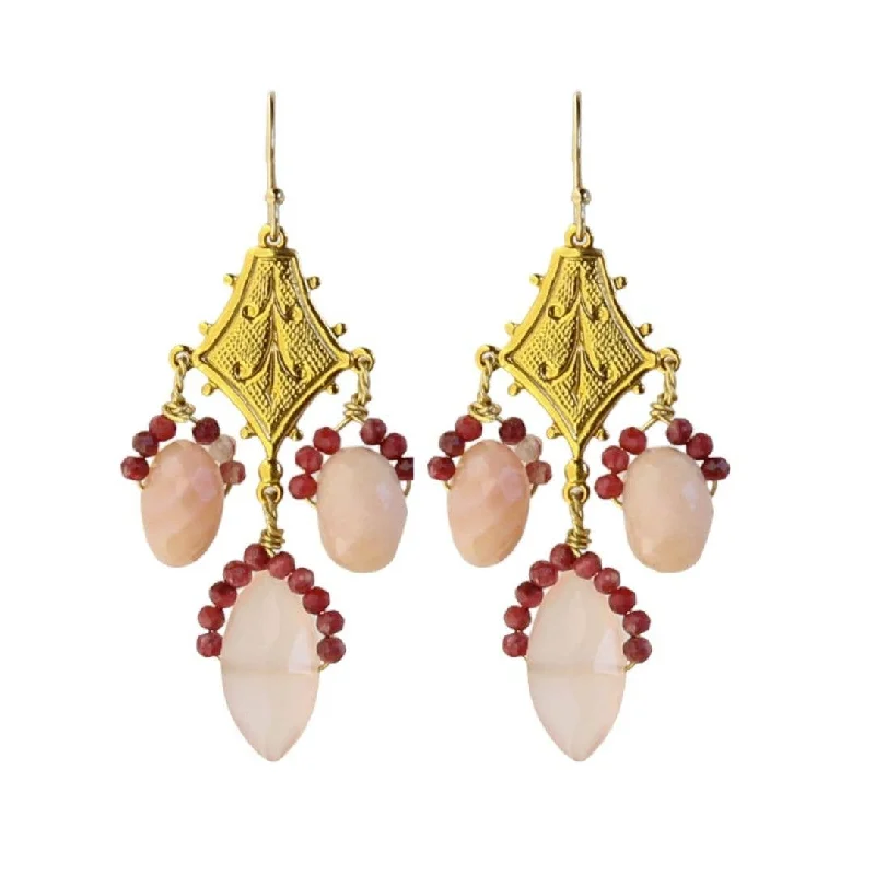 Tudor Earrings in Pale Pink