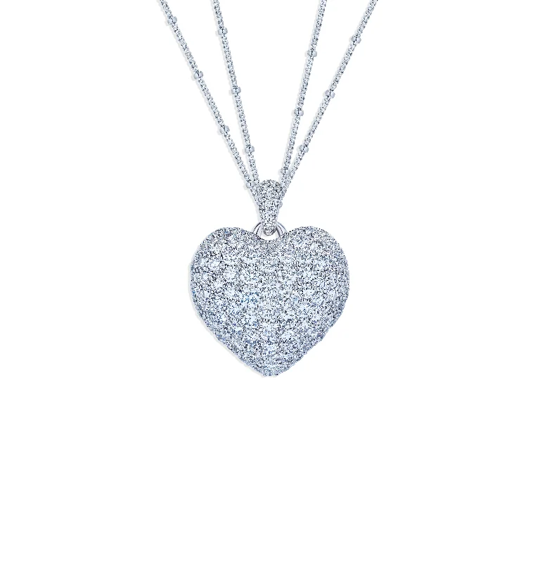 Sabel Collection White Gold Large Heart Diamond Necklace