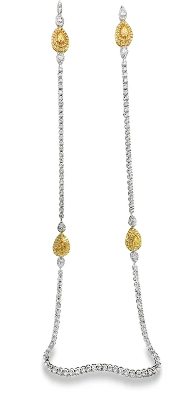 White/Yellow Gold Fancy Yellow Diamond Fashion Necklace