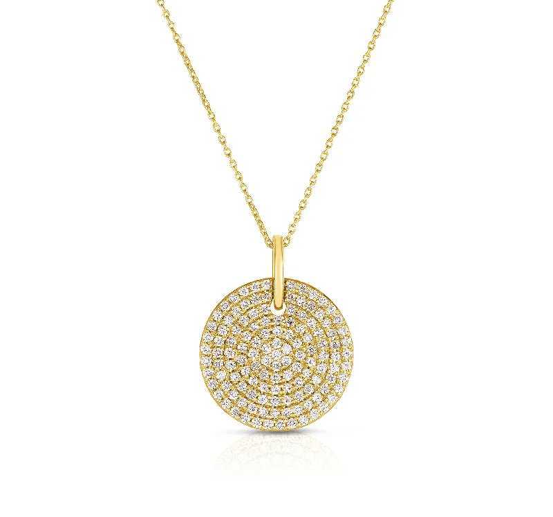 Sabel Collection Yellow Gold Diamond Disc Pendant