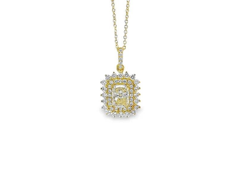 Yellow Gold Diamond Halo Pendant