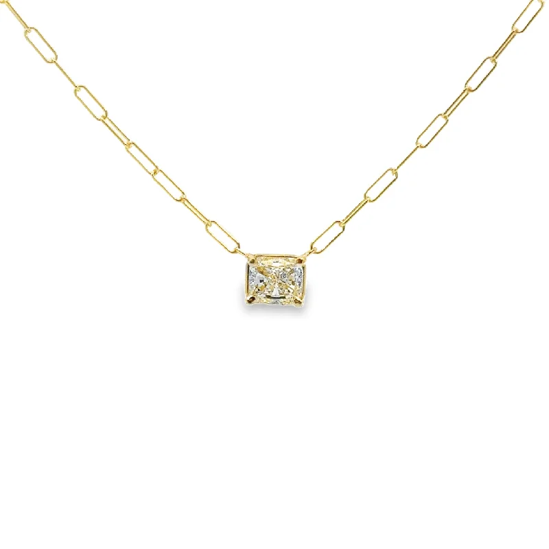 Yellow Gold Diamond Solitaire Necklace