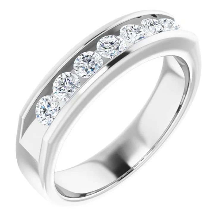 14K White 7/8 CTW Natural Diamond Ring