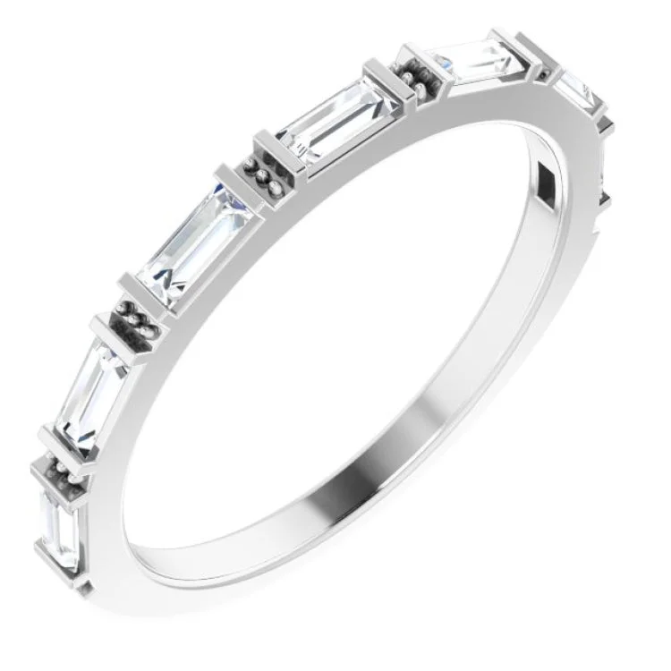 14K White 3/8 CTW Natural Diamond Anniversary Band