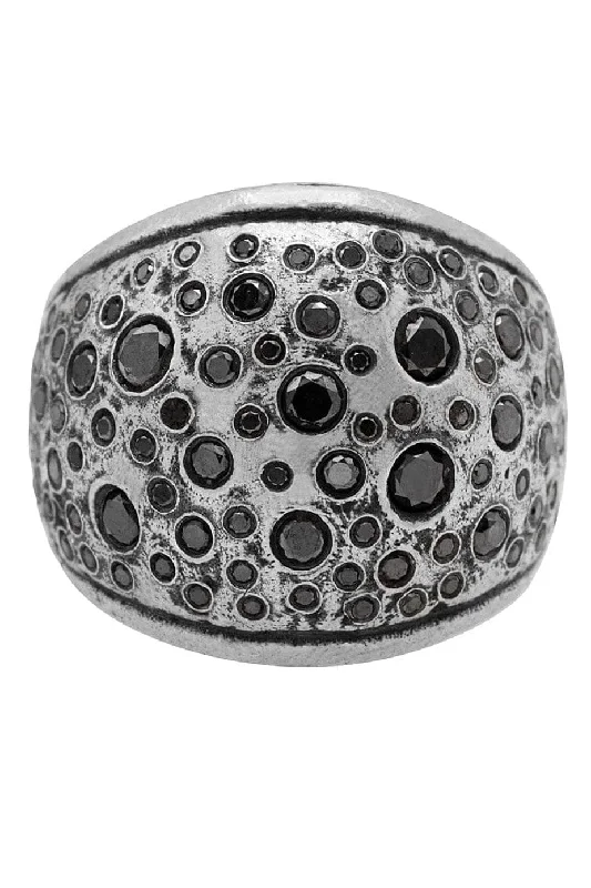 Black Diamond Stardust Wide Band Ring