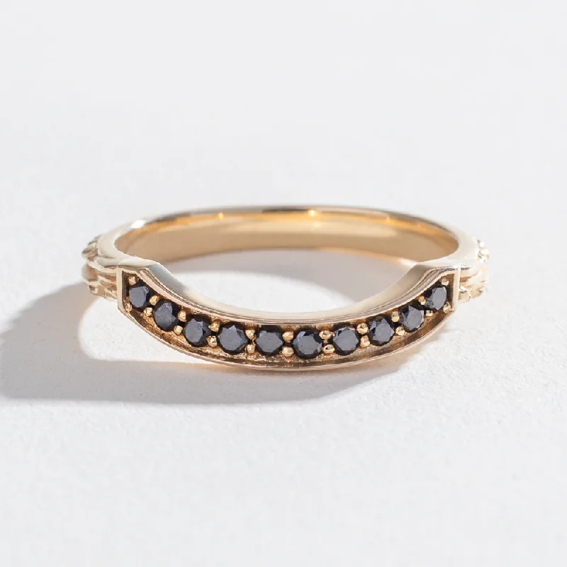 BONADONNA TEXTURED WEDDING BAND |  BLACK DIAMONDS