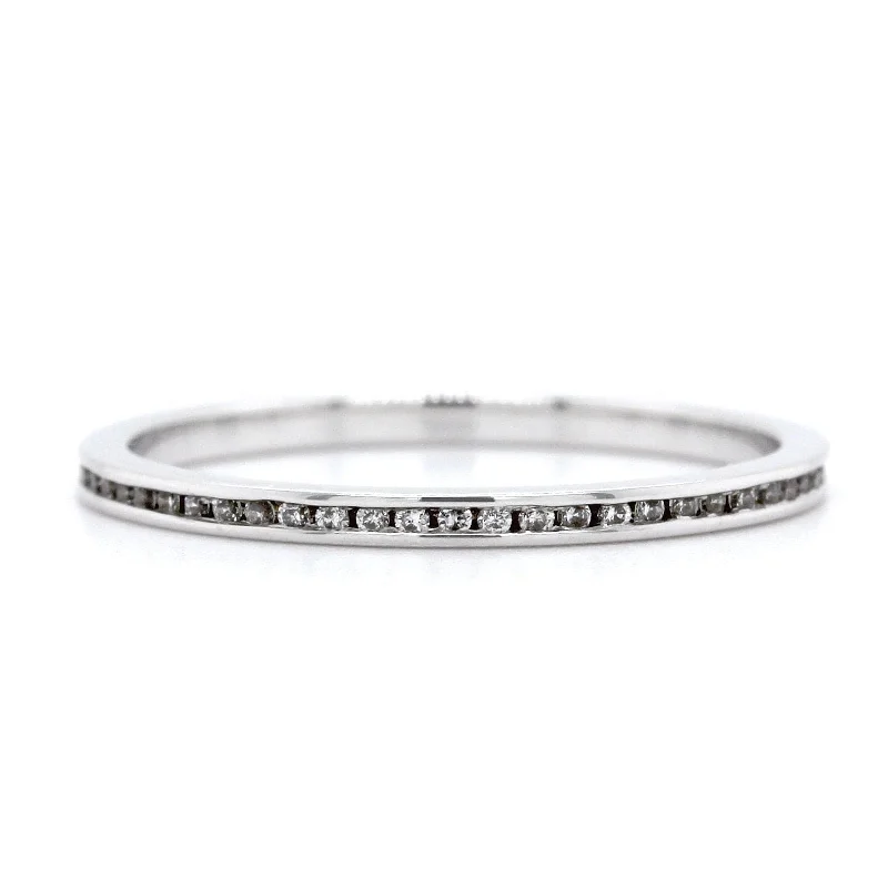 18K White Gold Channel Set Diamond Eternity Band