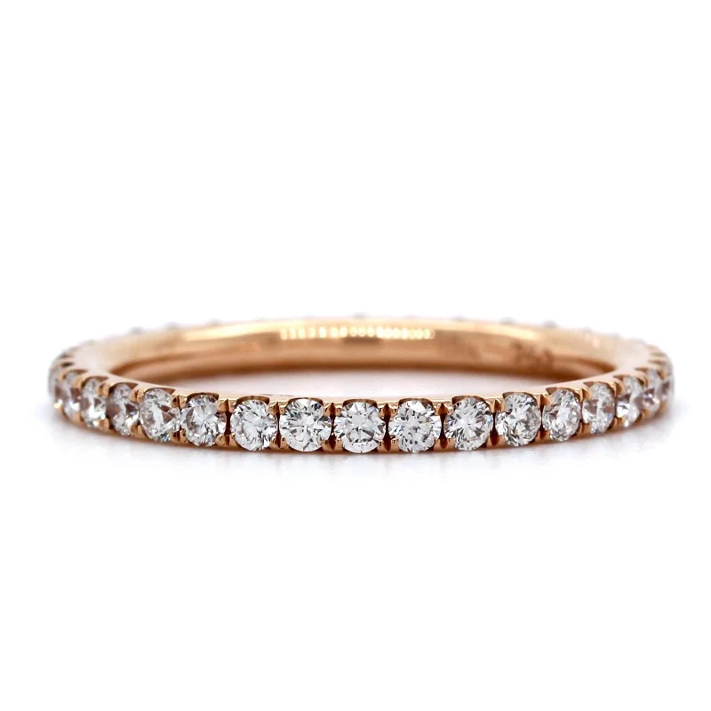 18K Rose Gold Shared Prong Diamond Eternity Band