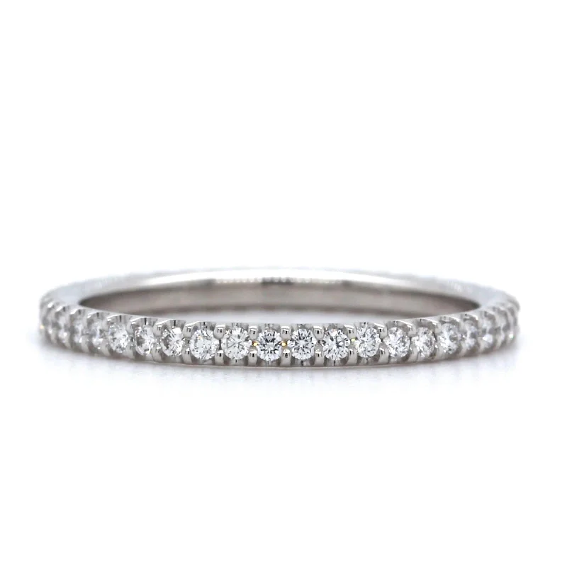 Platinum Shared Prong Diamond Eternity Band