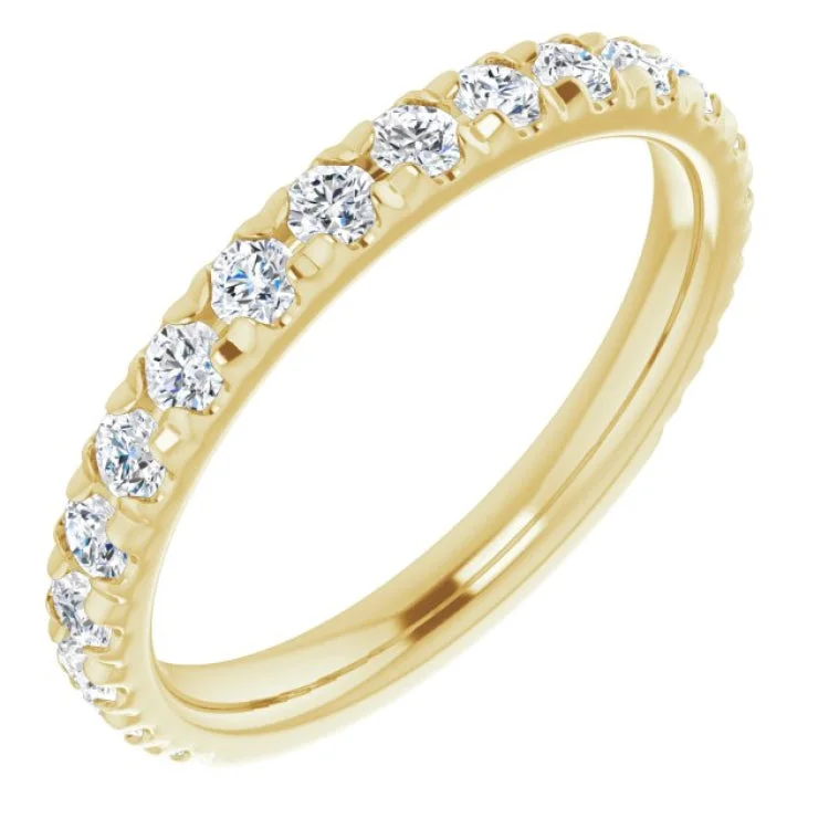 14K Yellow 3/4 CTW Natural Diamond French-Set Anniversary Band