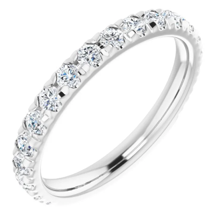 Platinum 3/4 CTW Natural Diamond French-Set Anniversary Band