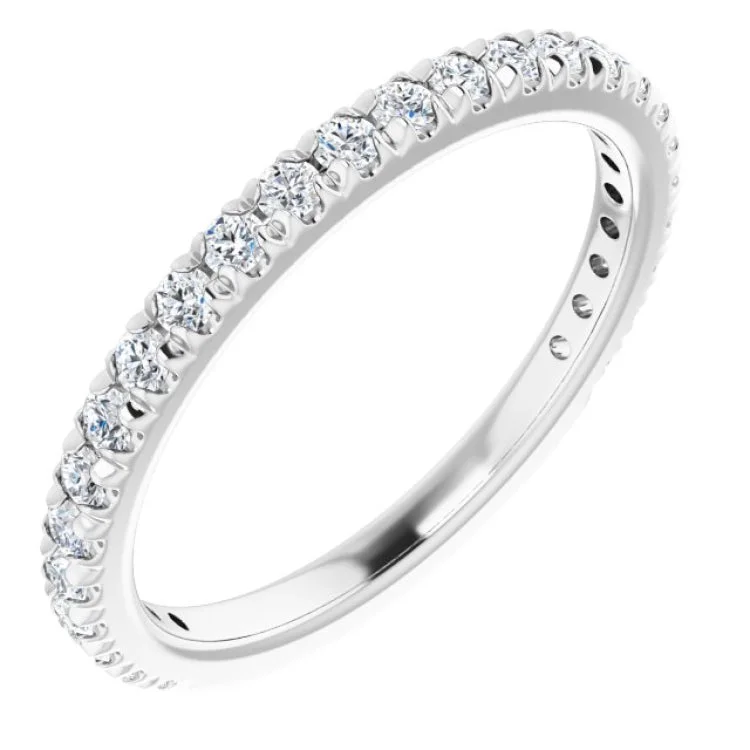 Platinum 3/8 CTW Natural Diamond French-Set Anniversary Band