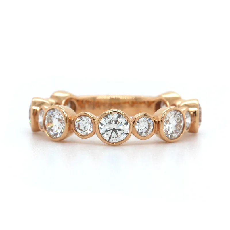 18K Rose Gold Bezel Set Diamond Band