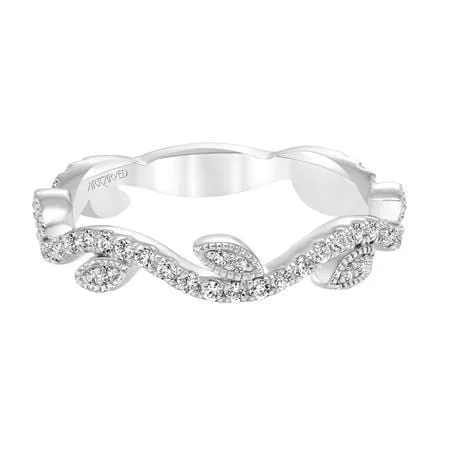 18K White Gold Vine Diamond Band