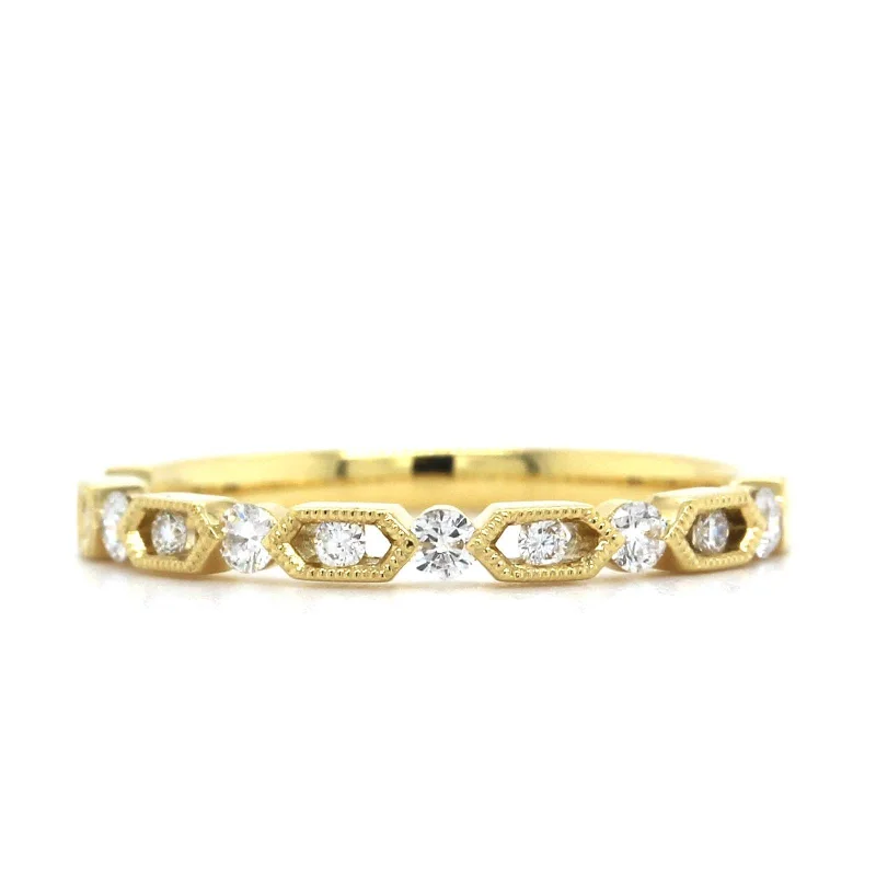 18K Yellow Gold Diamond Band