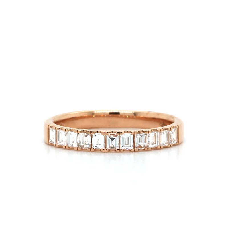 18K Rose Gold Baguette Diamond Band