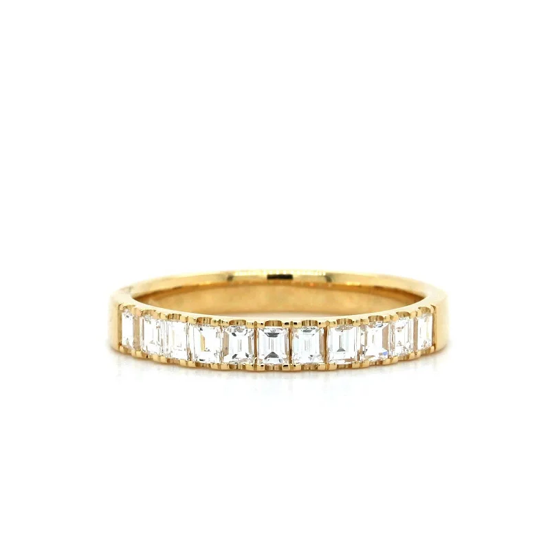 18K Yellow Gold Baguette Diamond Band