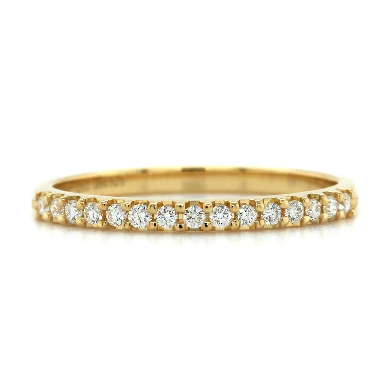 18K Yellow Gold Shared Prong Diamond Band