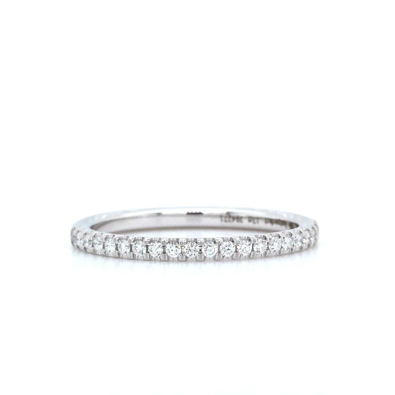 18K White Gold Prong Set Diamond Band