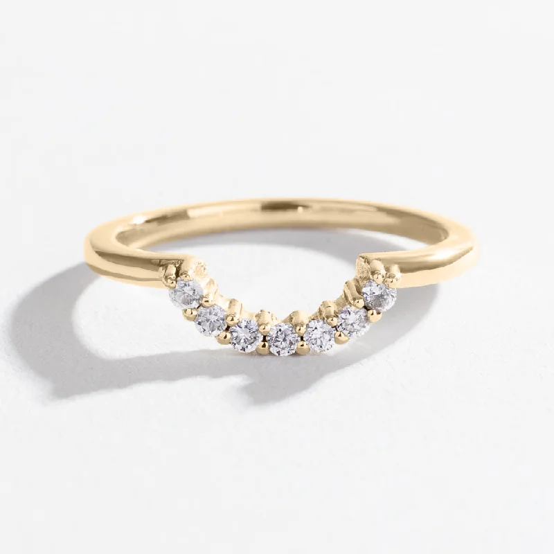 PAVE ARC CONTOUR BAND | 14K GOLD & DIAMONDS