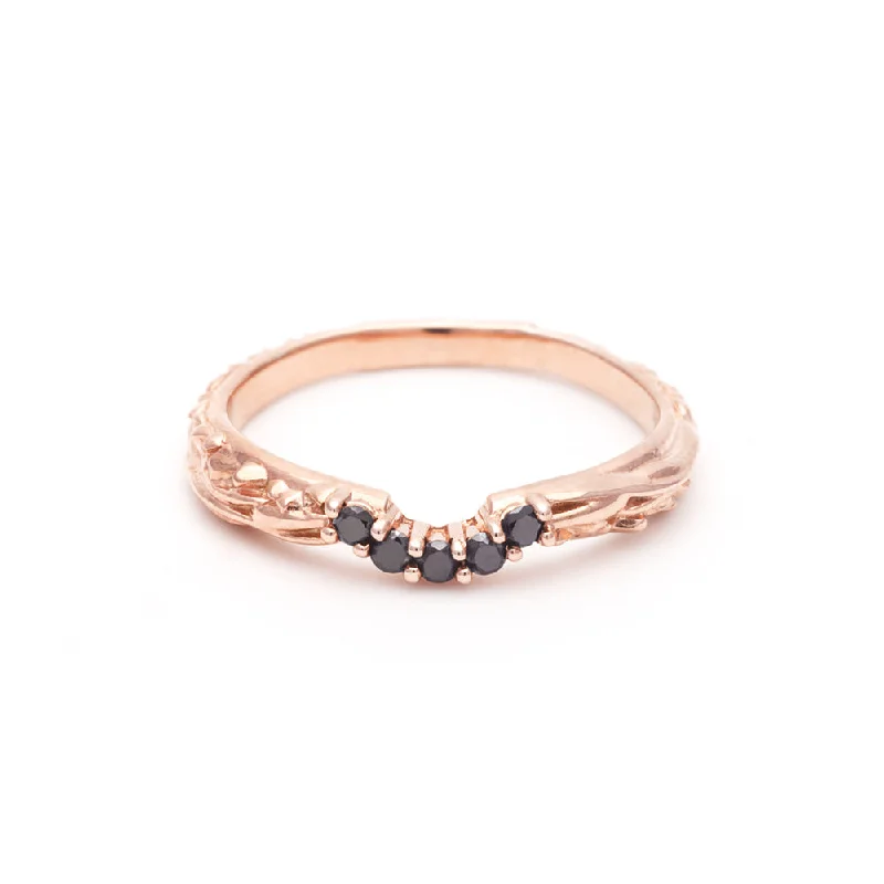 PAVE MATRIX CONTOUR BAND | 14K GOLD & BLACK DIAMOND